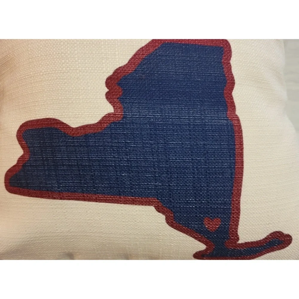 Lucky Bird Home Pillow “Born to Tailgate” New York State  Toss Throw Decor NWOT